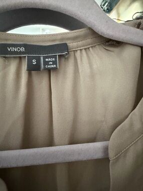 Vince Neutral Taupe Blouse